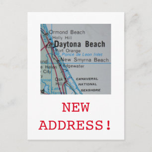 Anúncio do novo endereço na praia de Daytona