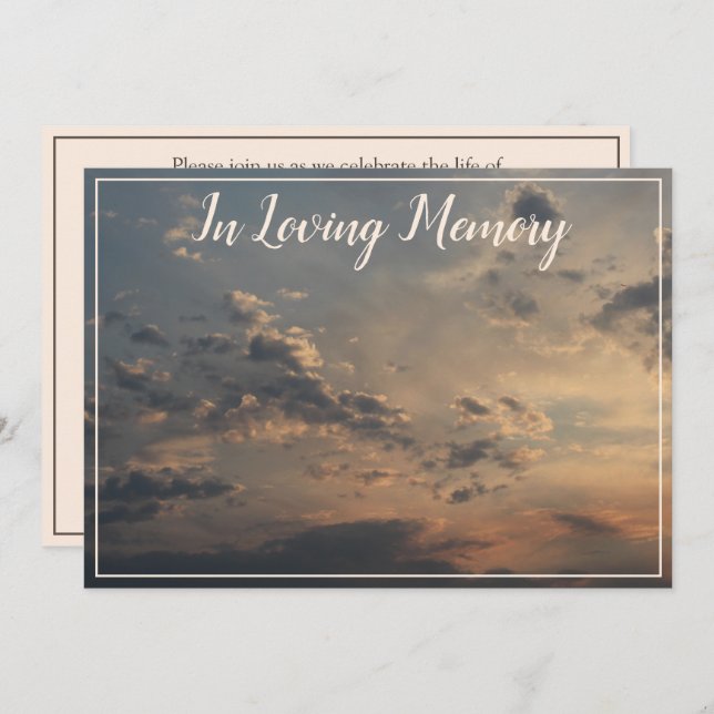 Anúncio do Serviço de Memória das Nuvens do Sol (Frente/Verso)