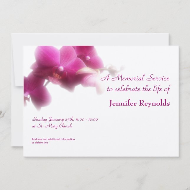 Anúncio do Serviço Memorial (Frente)