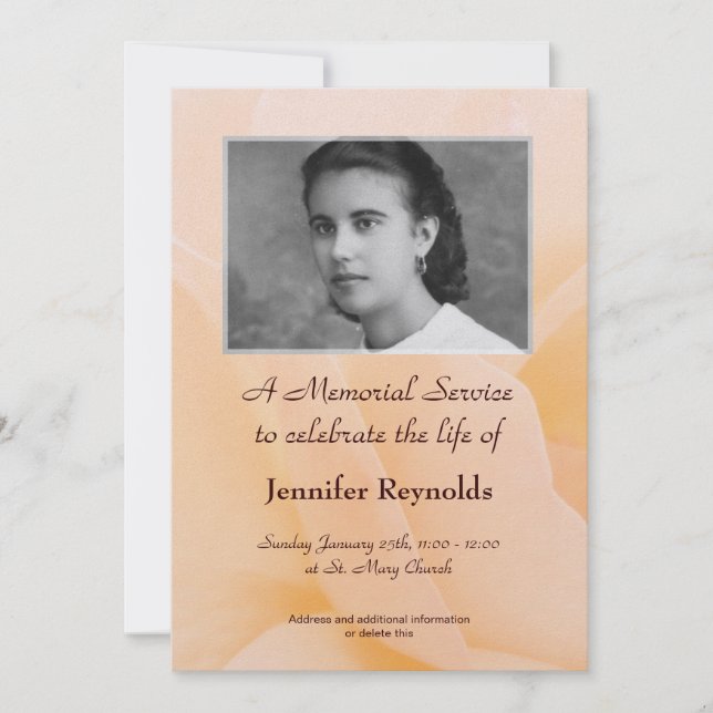 Anúncio do Serviço Memorial (Frente)