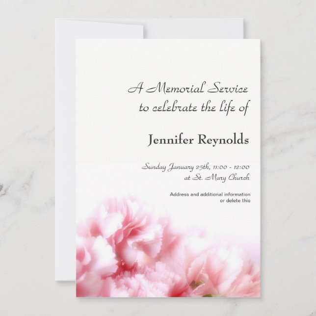 Anúncio do Serviço Memorial (Frente)