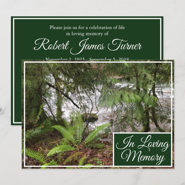 Anúncio do Serviço Memorial do Rio Floresta (Frente/Verso)