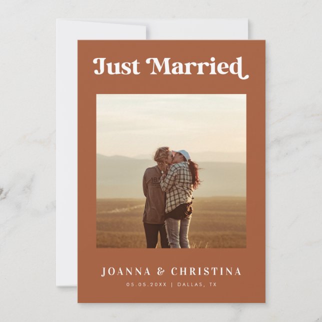 Anúncio do Terracotta Retro Recem casados Eloped (Frente)