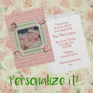 Anúncio do Vintage Antique Lettering Photo Baby