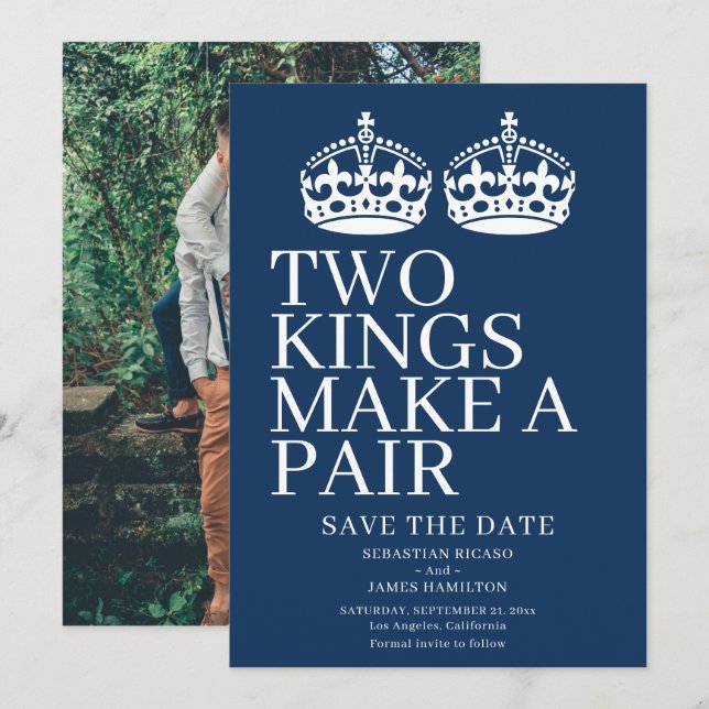 Anúncio Dois Reis Fazem Um Casamento Par Gay (Frente/Verso)