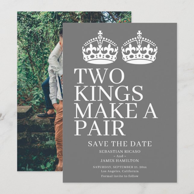 Anúncio Dois Reis Fazem Um Casamento Par Gay (Frente/Verso)