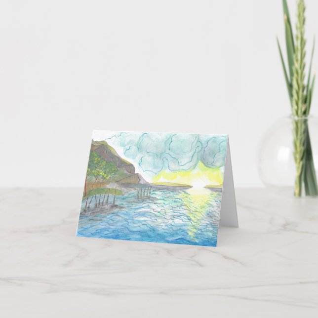 Anúncio dos Parabéns de Aquarela do Sunset Italian (Frente)