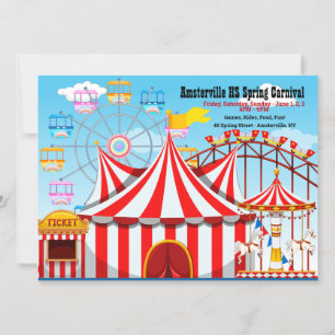 Anúncio dos recintos de diversão do carnaval