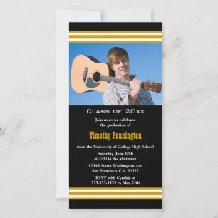 Anúncio Dourado de festa de formatura de faixas pr