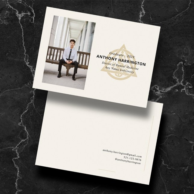 Anúncio Doutora em Denistry Black Dourado Announement (Criador carregado)