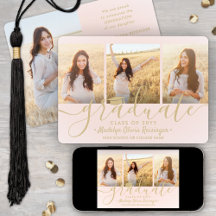 Download 4 Fotos Graduação Rosa Bege e Dourado