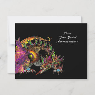 Anúncio DRAGÃO, roxo preto amarelo