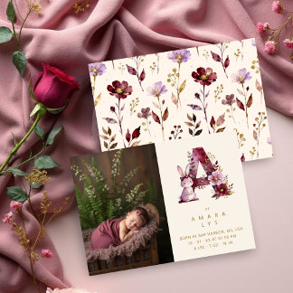 Anúncio Dreamy Bunny A Initial Gold Glitter Newborn