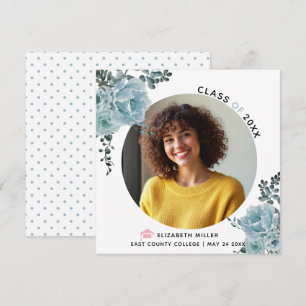 Anúncio Dusty blue flowers Class of 2023 graduation photo