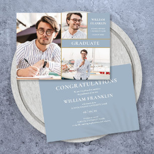 Anúncio Dusty Blue Formando Dourado 3 Graduação de Foto