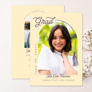 Anúncio e Convite de Graduação Amarelo com Foto