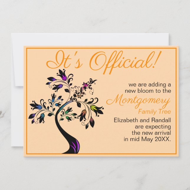 Anúncio É oficial. Esperamos florescer, bebê de árvore (Frente)