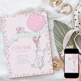 Anúncio É um coelhinho de garota com gravidez no balão