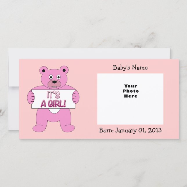 Anúncio É um Urso Rosa Menino (Frente)