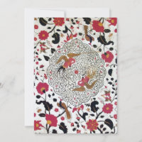 EDEN, FLORES E AVES Red Black White Floral