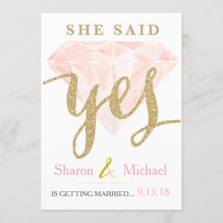 Anúncio Ela disse Sim Diamante Rosa