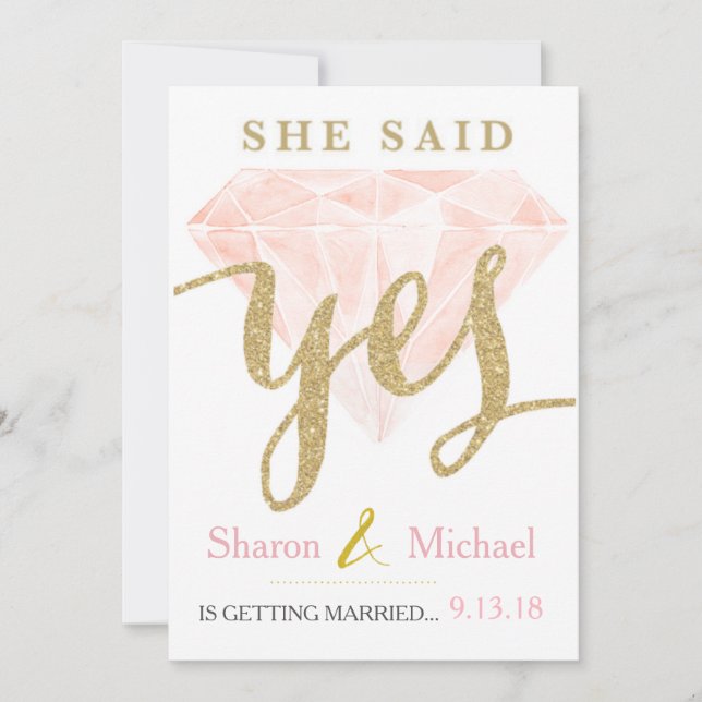 Anúncio Ela disse Sim Diamante Rosa (Frente)