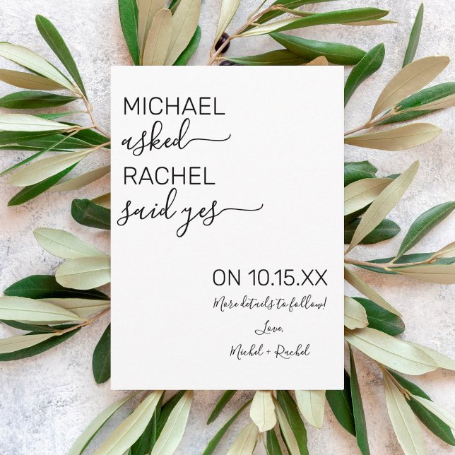 Anúncio Ele Perguntou Ela Disse Sim Simples Compromisso Fo (Criador carregado)