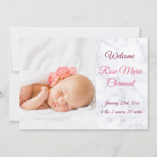 Anúncio Elegant Baby Birth Announcement – with Photo