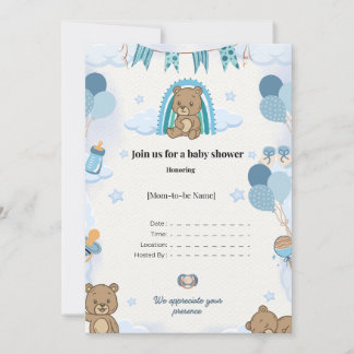 Anúncio Elegant Baby Shower Flat Announcement Card 