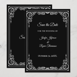 Anúncio Elegant black and white wedding save the date