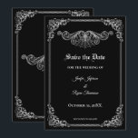 Anúncio Elegant black Gothic wedding save the date<br><div class="desc">This design can be personalized with your information. It may be further customized by choosing the click to "personalize" further option. You may change the text color and style. Please see more of this suite in my store. Contact me at mradamov@gmail.com or with message on zazzle if you wish to...</div>