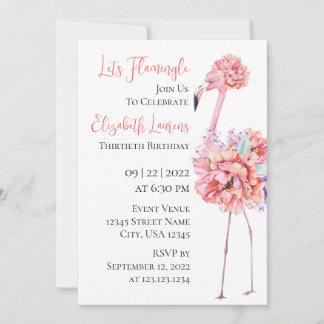 Anúncio Elegant Flamingo Invitation