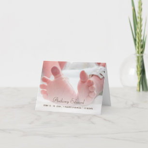 Anúncio Elegant Photo Newborn Baby Feet Birth Announcement