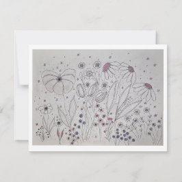 Anúncio Elegant Wildflower Meadow Line Art