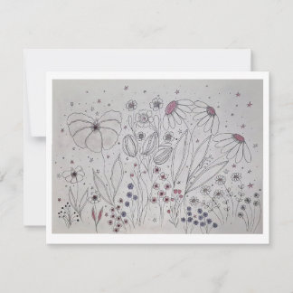 Anúncio Elegant Wildflower Meadow Line Art