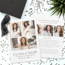 Elegante Colagem de Fotos de Gradução Simples para