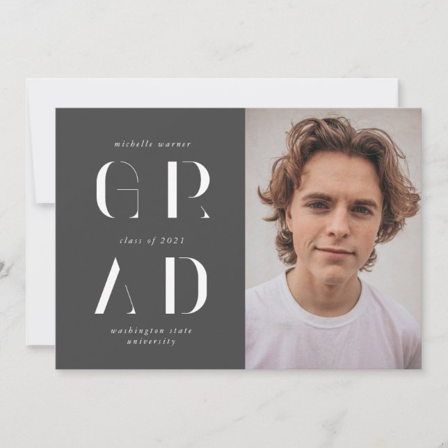 anúncio elegante do formando de script moderno (Frente)