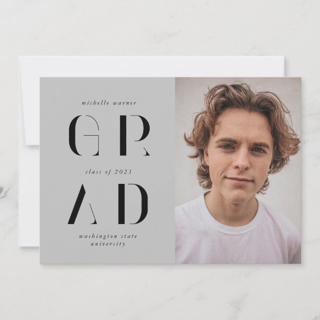 anúncio elegante do formando de script moderno (Frente)