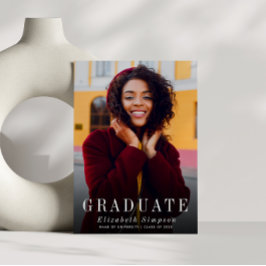 anúncio elegante e simples de graduação de fotos