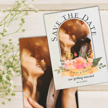 Elegante Floral Aquarela Bonito Foto Casamento