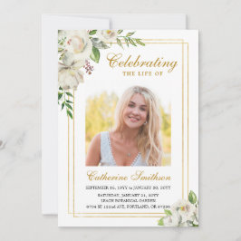 Anúncio Elegante Floral Printable Funeral Program