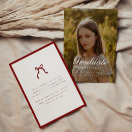 Anúncio Elegante Foto de Formatura Coquette Vinho Vermelho