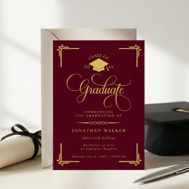 Anúncio Elegante Graduação Universitária em Dourado e Borg