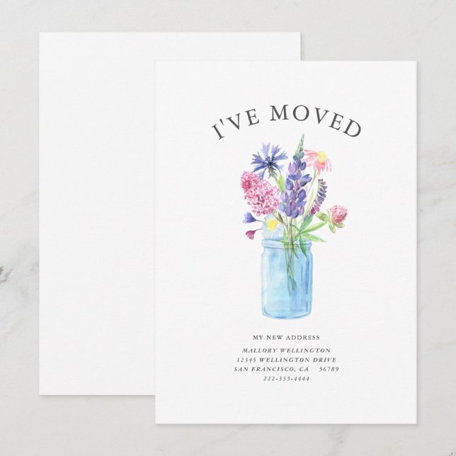 Anúncio Elegante Ive Moved Watercolor Floral (Frente/Verso)