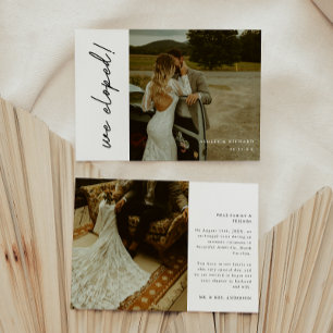 Anúncio Elegante Moderno Script 2-Foto Casamento 'Fugimos'