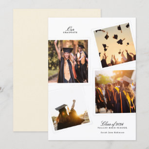 Anúncio elegante moldura multi 4 fotos graduação ensino mé