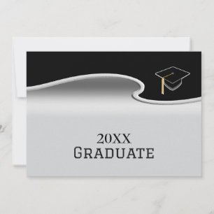 Anúncio Elegante Prata e Preto com Fotografia de Formatura