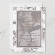 Elegante Rosa Floral Moderno Pó Rosa engajamento 