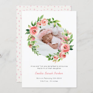 Anúncio Elegante Rosa Rosa Rosa Rosa Rosa Floral Foto Bebê