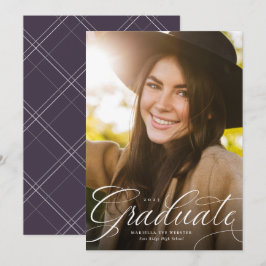 Anúncio Elegante roteiro de graduação ameixa vertical grad